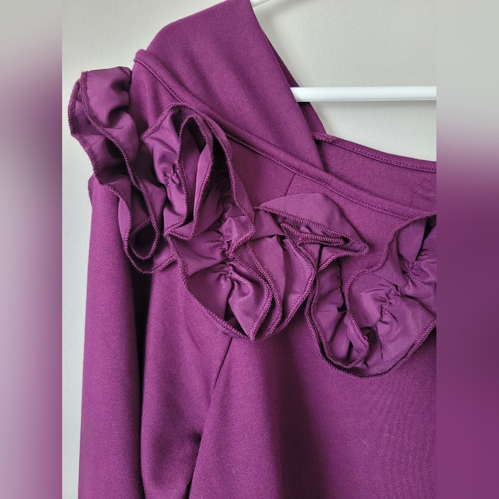 Purple Ruffle Blouse - Picture 4 of 16